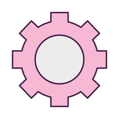 dişli tekerlek simgesi, düz stil