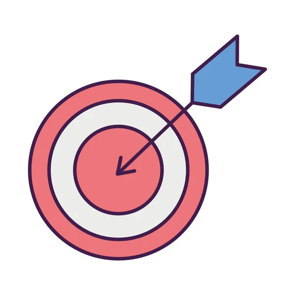 Objetivo con flecha, estilo plano — Vector de stock