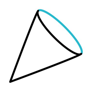 Geometrik şekil, koninin simgesi, renkli tasarım