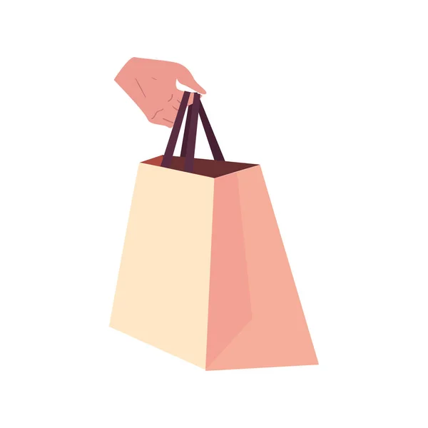 Mano tenuta shopping bag design vettoriale — Vettoriale Stock