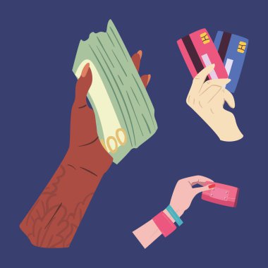 Alışveriş ve para sembolü vektör tasarımı