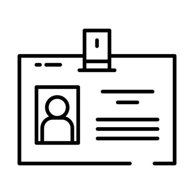 Kimlik kartı simgesi, yarım satır biçimi