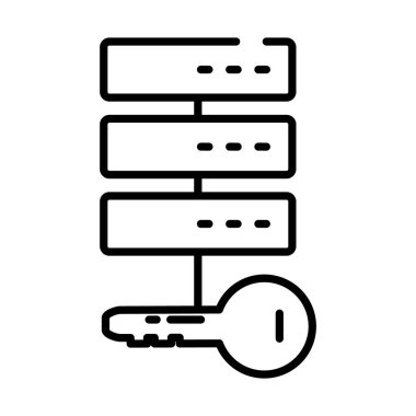anahtar simgesi olan veri yönlendirici sunucuları, yarım satır biçimi