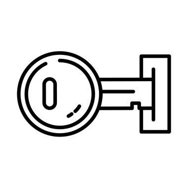 Heyhole simgesinde anahtar, yarım satır biçimi