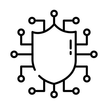 Güvenlik devre kartı simgesi, yarım satır biçimi