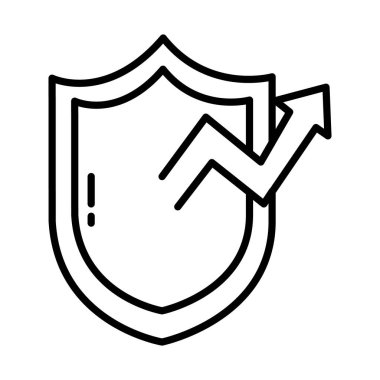 Yükselen oklu kalkan, yarım çizgi biçimi