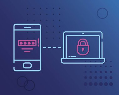 akıllı telefon dizüstü bilgisayara bağlı, yarım satır biçimi