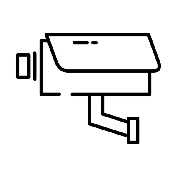 Icona della telecamera di sicurezza, mezzo stile linea — Vettoriale Stock