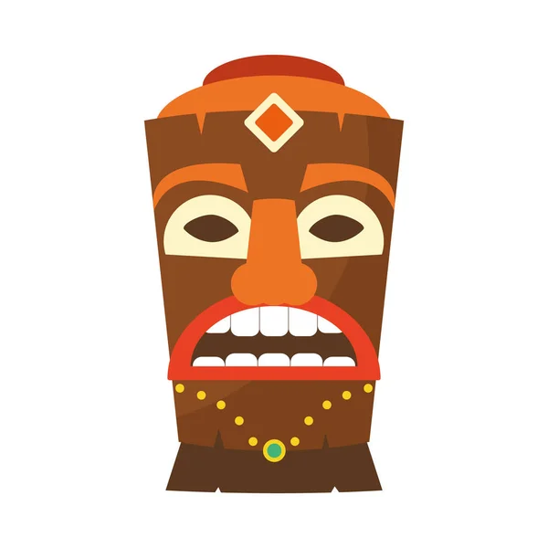 Hawaiian tiki面具，五彩斑斓的图案 — 图库矢量图片