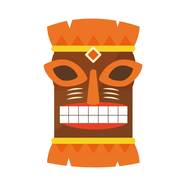 Pictogram van Hawaïaanse tiki masker, kleurrijk ontwerp — Stockvector