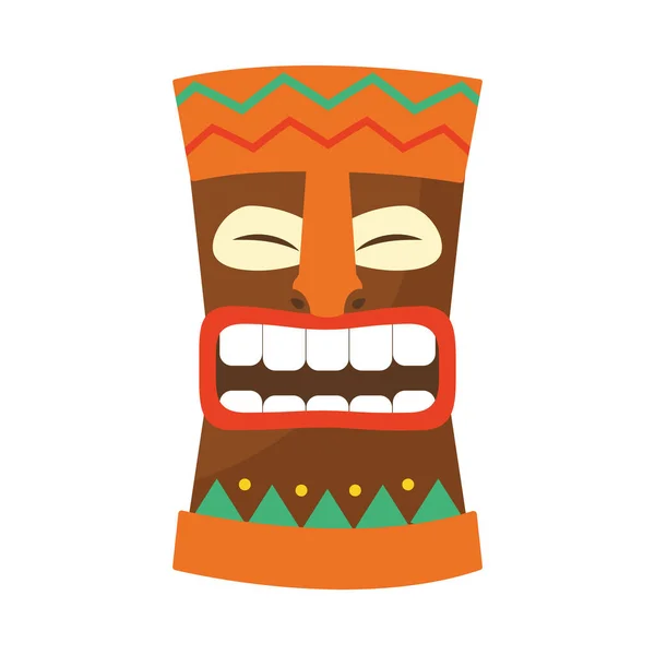 Pictogram van Hawaïaans grappig masker, kleurrijk ontwerp — Stockvector