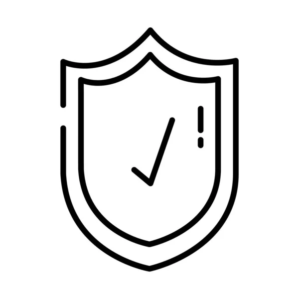 Значок щита безопасности, полулинейный стиль — стоковый вектор