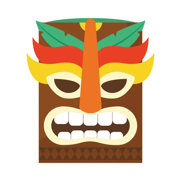 Colorful hawaiian tiki mask icon, colorful design — Stock Vector