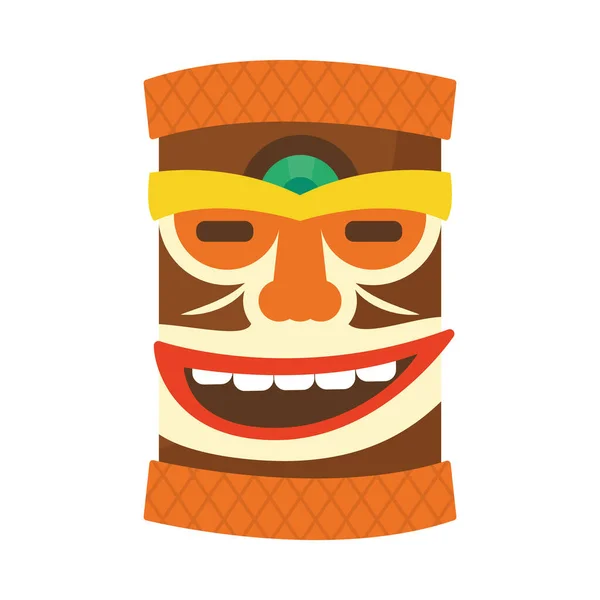 Colorata immagine icona della maschera tiki hawaiana — Vettoriale Stock