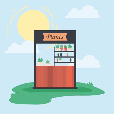 Bitki pazarı vektör tasarımı dışında