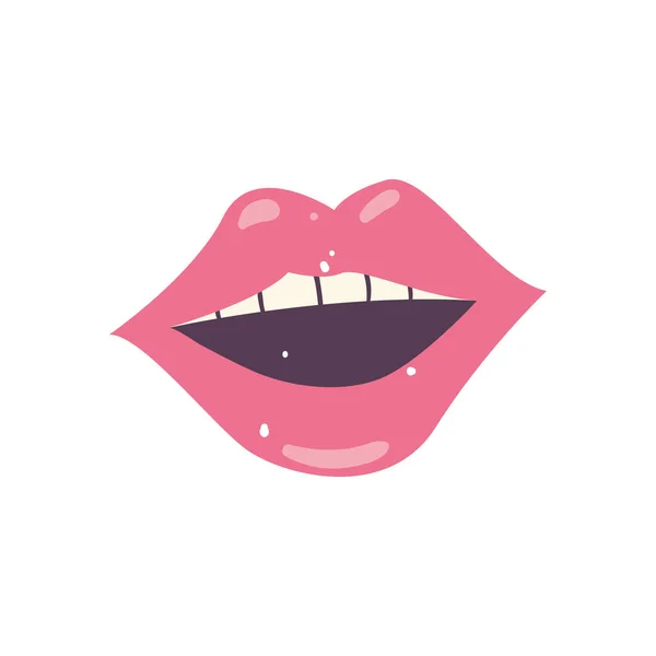 Design de vetor de ícone de boca feminina —  Vetores de Stock