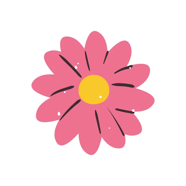 Roze bloem pictogram geïsoleerde vector ontwerp — Stockvector