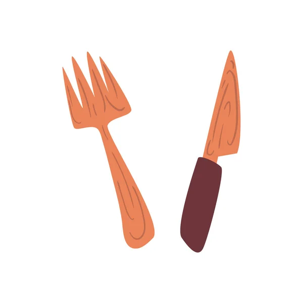Couverts fourchette et couteau design vectoriel — Image vectorielle