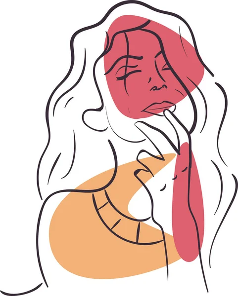 Sexy vrouw cartoon aanraken lippen vector ontwerp — Stockvector