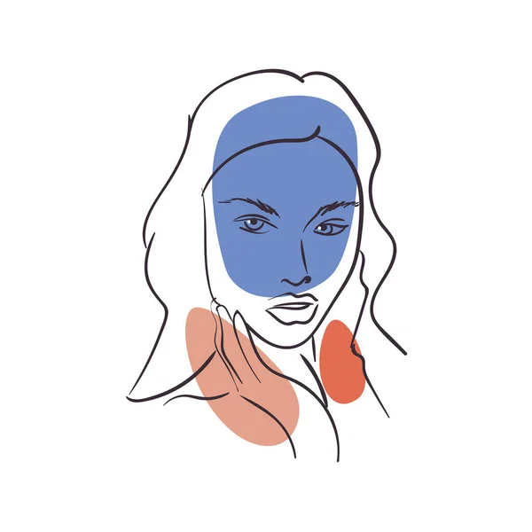 Mavi renkli vektör tasarımlı seksi kadın çizgi filmi — Stok Vektör