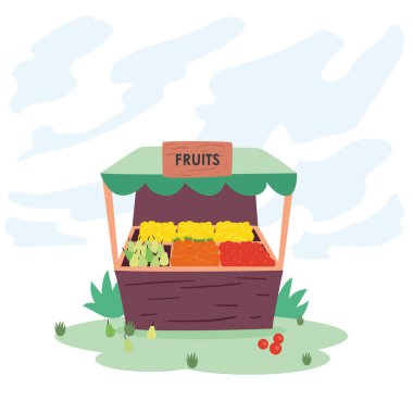 Meyve pazarı vektör tasarımı dışında