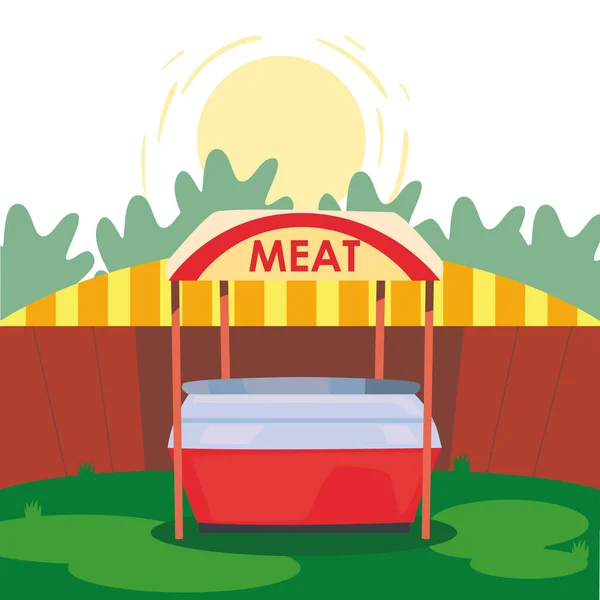 Fleischmarkt beim Festival-Vektor-Design — Stockvektor
