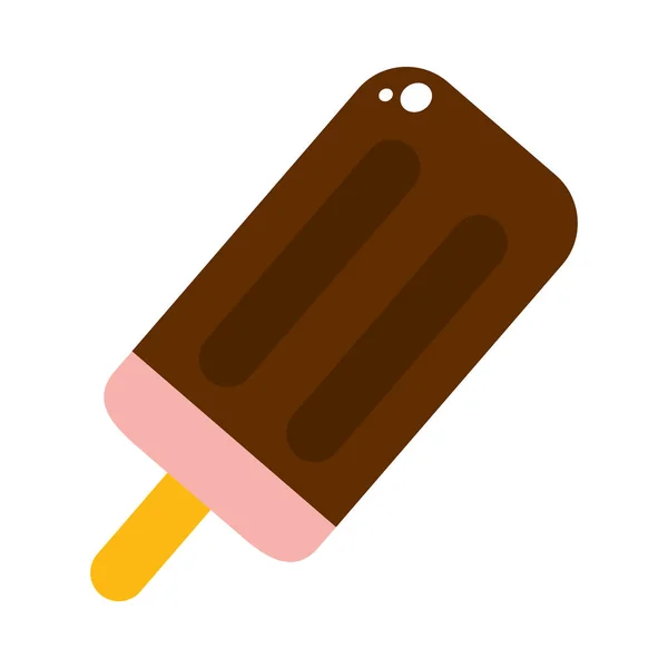 Chocolate ice lolly icon, colorful design — Stock Vector