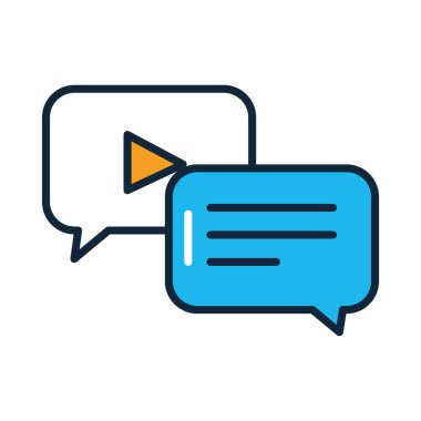 Sosyal medya kavramı, konuşma baloncukları simgesi, satır ve doldurma biçimi