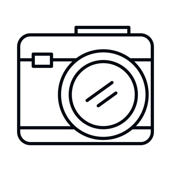Fotografische Kamera-Ikone, Linienstil — Stockvektor