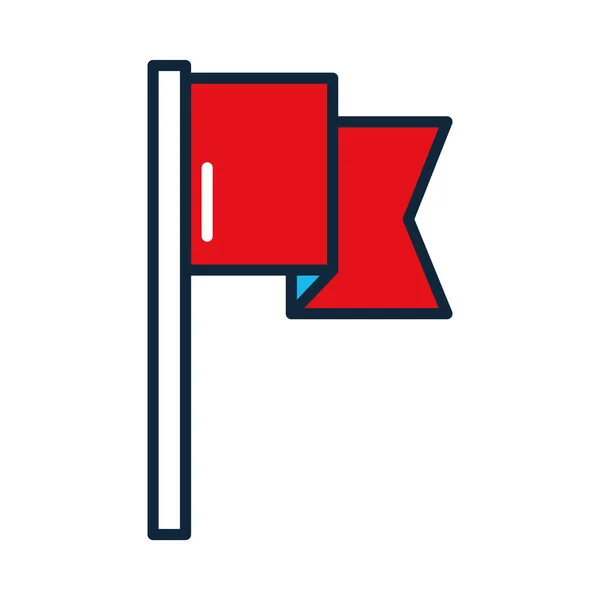Icona bandiera punto di riferimento, linea e stile di riempimento — Vettoriale Stock