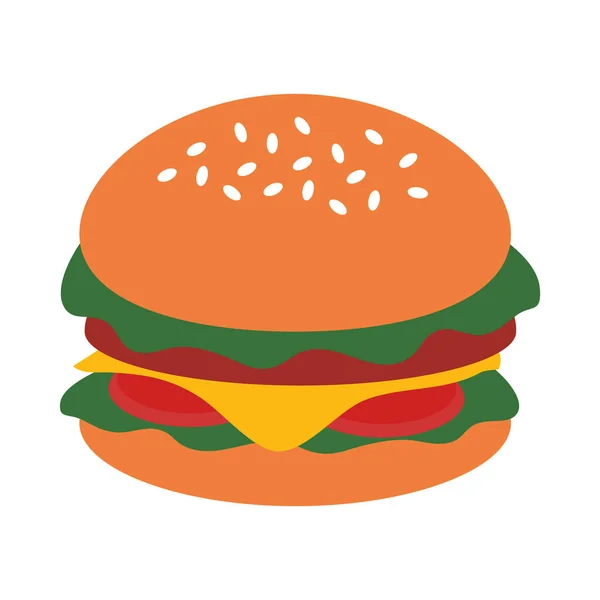 Hamburger pictogram afbeelding, kleurrijk ontwerp — Stockvector