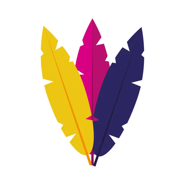 Icono de plumas de colores, diseño colorido — Vector de stock