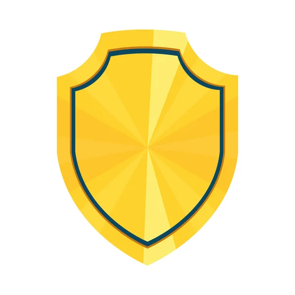 Ícone do escudo medieval dourado, design colorido —  Vetores de Stock