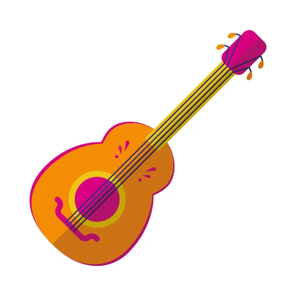 Gitar enstrüman simgesi, renkli tasarım — Stok Vektör