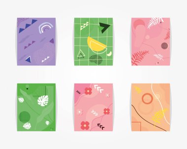 Soyut ve doğal şekillere sahip renkli arkaplanlar