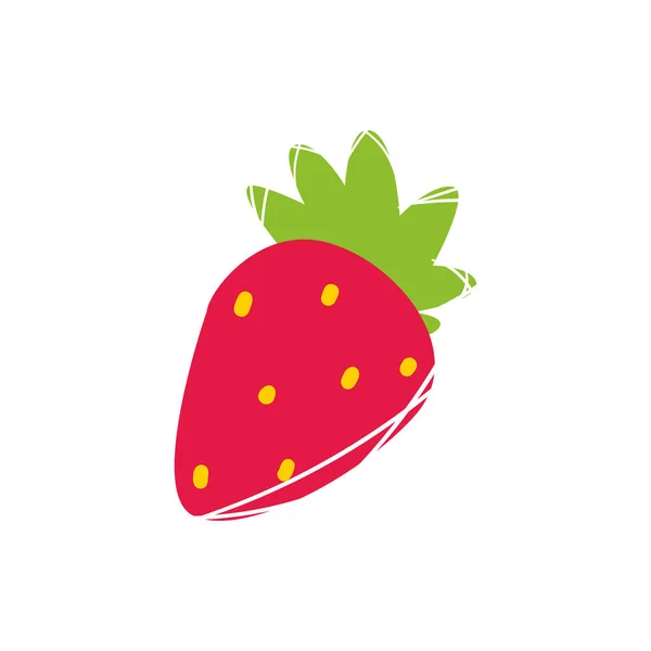 Erdbeerfrucht isoliertes Vektordesign — Stockvektor