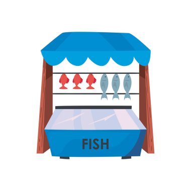 Balık pazarı izole vektör tasarımı