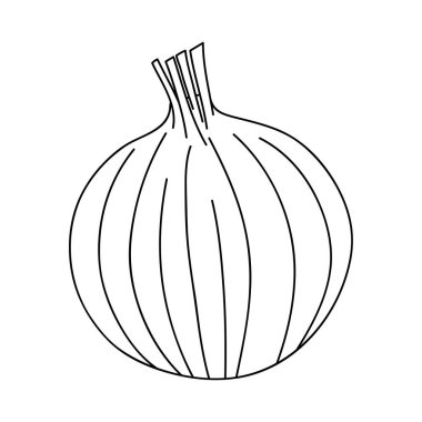 Soğan sebze simgesi, çizgi biçimi