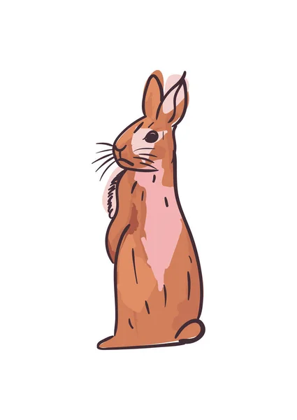 Jolie conception vectorielle de lapin brun — Image vectorielle