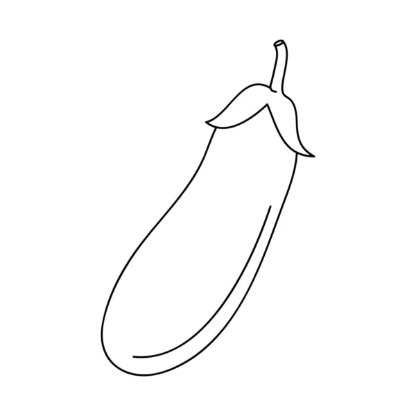 Auberginen Gemüse Symbol, Linie Stil — Stockvektor