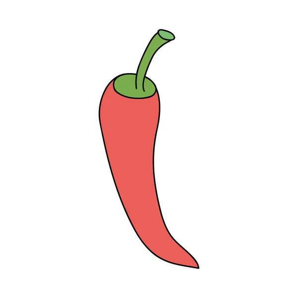 Icône de piment rouge, style plat — Image vectorielle