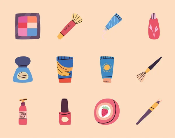 Maquillage et design vectoriel cosmétique — Image vectorielle