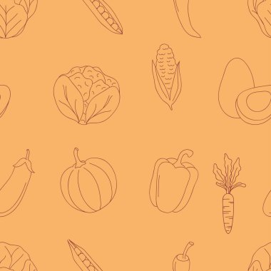 sebzeler pürüzsüz desen, çizgi tarzı