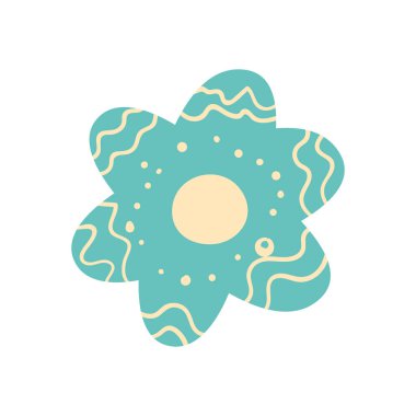 mavi çiçek izole vektör tasarımı