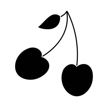 kiraz sembolü simgesi, siluet biçimi