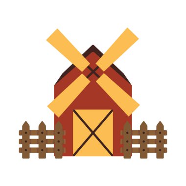 çiftlik ahırı simgesi, renkli tasarım