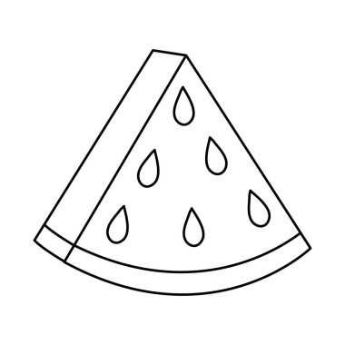 Karpuz dilimi simgesi, çizgi biçimi
