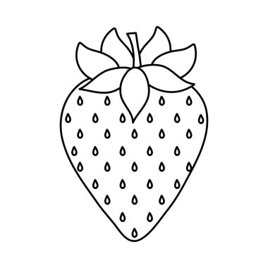 Çilekli meyve ikonu, satır biçimi