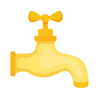 Sarı su musluğu simgesi, renkli tasarım