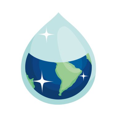 Toprak su damlası şeklinde, renkli tasarım